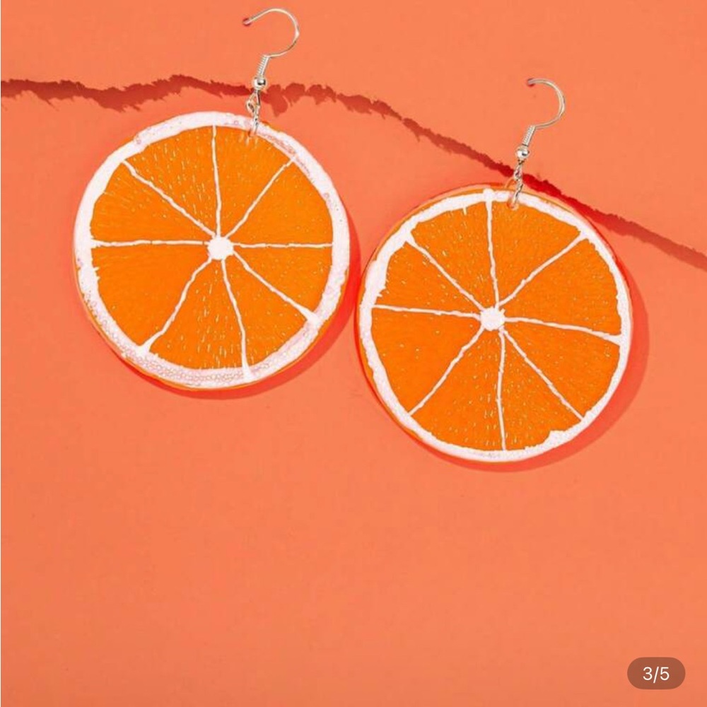SHEIN Orange Slice Earrings